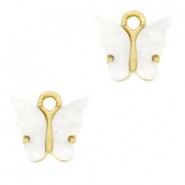 Butterfly Charm 13x14mm White-gold